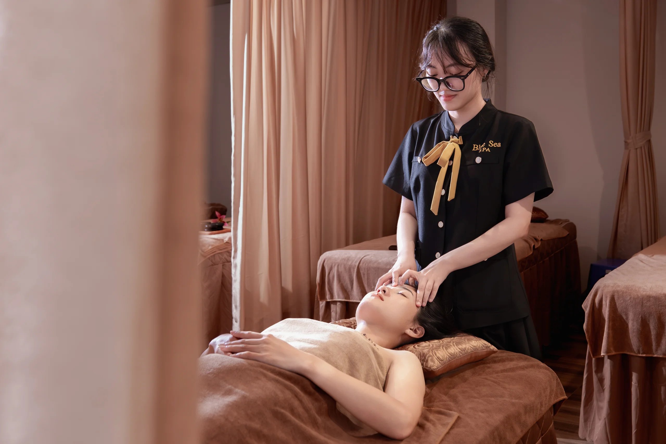Facial massage at Blue Sea Spa